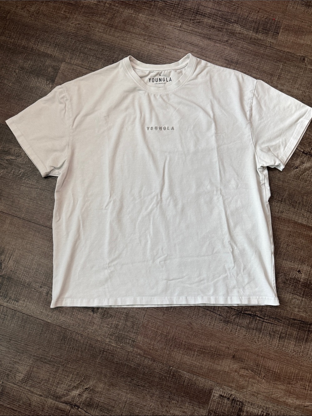 YoungLA White Minimal Logo Crew Tee